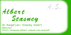 albert stasney business card